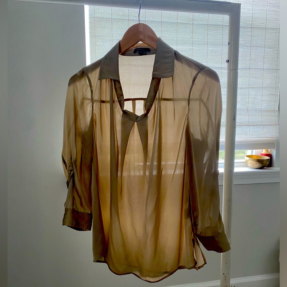 Sheer silky cream work top